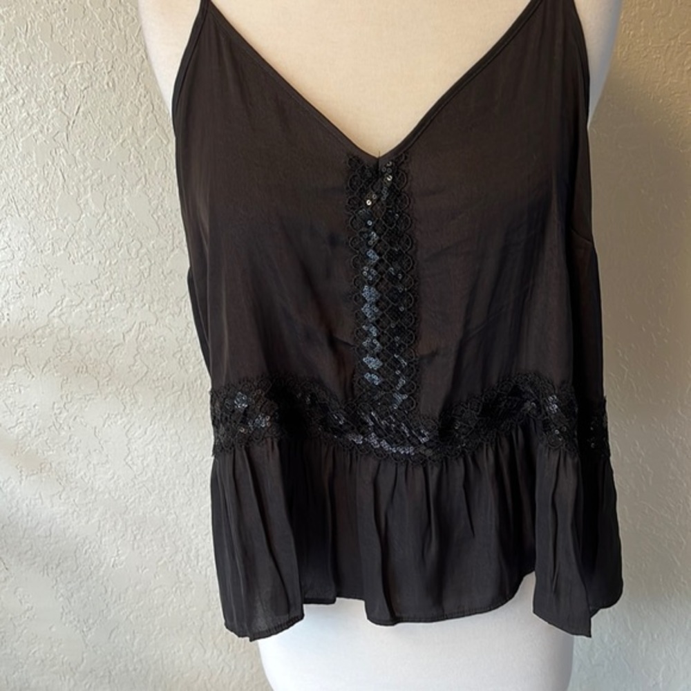 Sexy, cami-tank top. Size XXL. Black with sequin accents. Lauren Conrad. N24‎